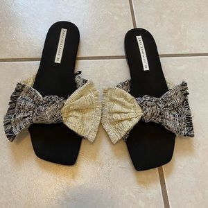 Zara bow flat sandals